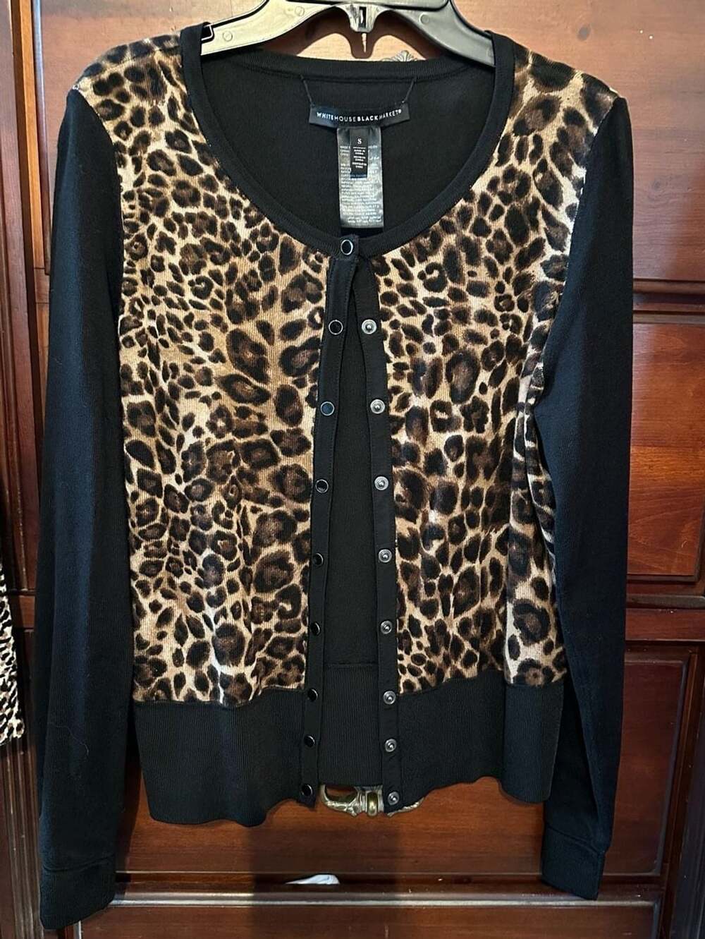 White House Black Market Cardigan Size S Leopard print